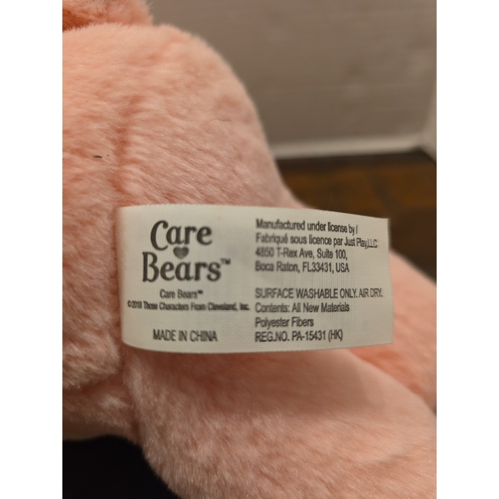 Care Bears Cheer Bear Plush 14" Pink Rainbow Just Play Stuffed Animal Toy - Picture 6 of 7